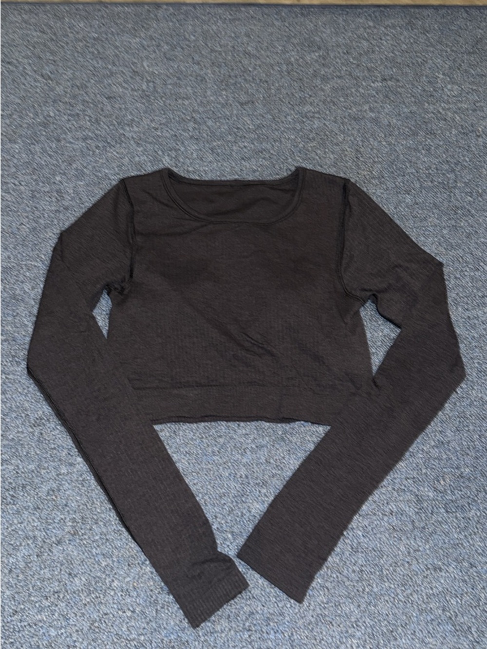 lululemon athletica Black Long Sleeve Crop Top
